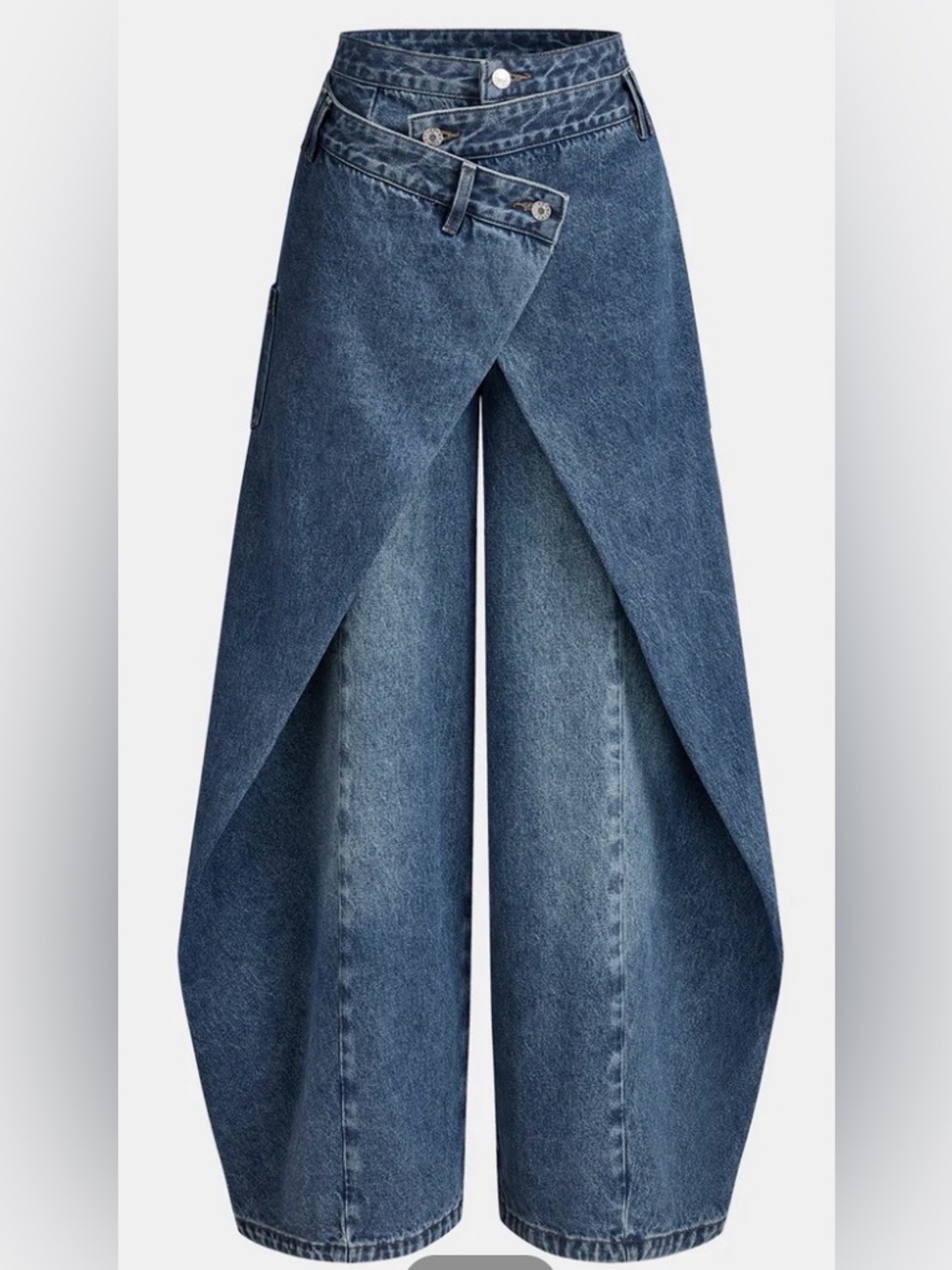 Commense Cross-Front Wide-Leg Jeans *NWT*